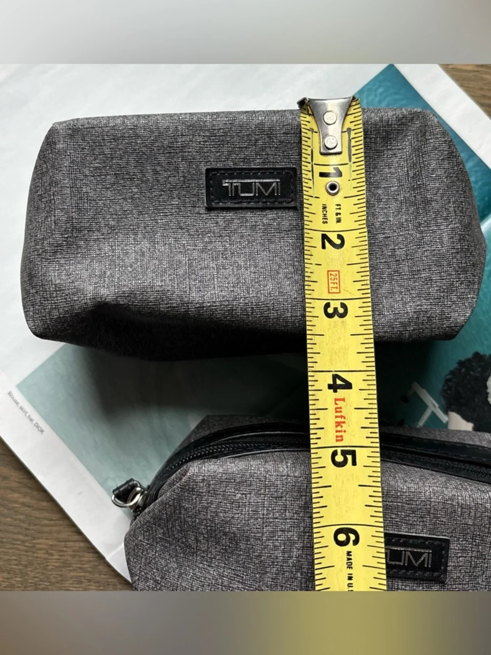 Tumi For Delta Amenity Kit/Toiletry Bag/Cosmetic Pouch In Gray/Black OS